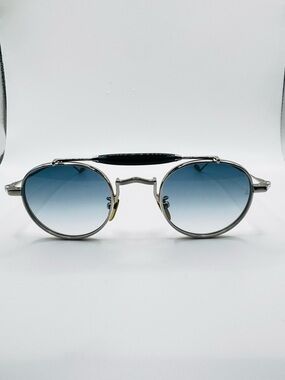 JMM DASAN Round Metal Sunglasses with Blue Gradient Lenses 48 MM